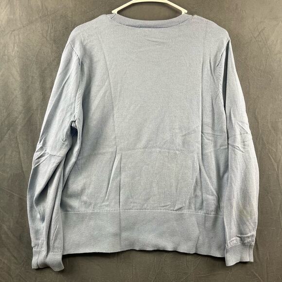 J. Jill Knit Sweater Cardigan Preppy Pullover Blue Women's Medium Soft Teacher - Picture 2 of 8